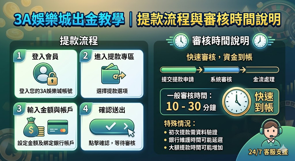 提款流程與審核時間說明